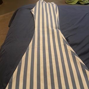 Stipe wide leg jeans